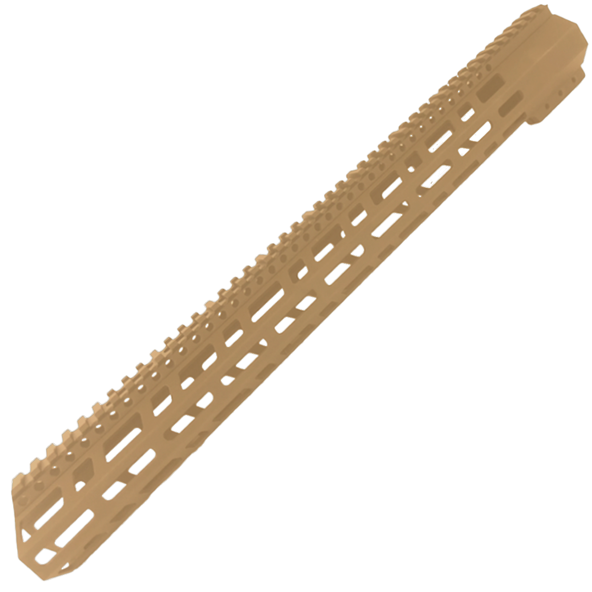 AR-10 / LR-308 DPMS Style Low Profile Full Picatinny Top Rail MLOK 18" D-Cut Handguard Rail System - Burnt Bronze