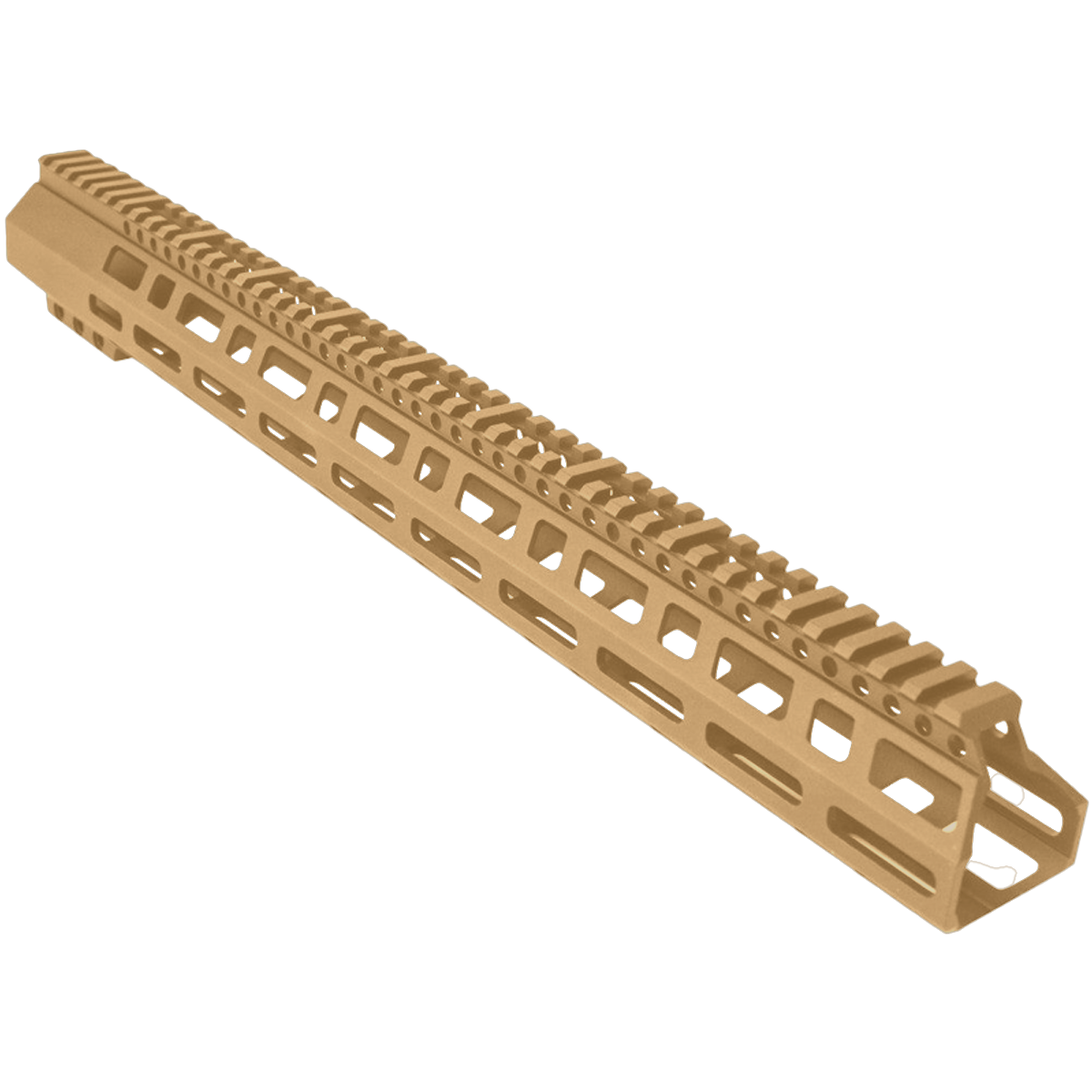 AR-10 / LR-308 DPMS Style Low Profile Full Picatinny Top Rail MLOK 18" D-Cut Handguard Rail System - Burnt Bronze