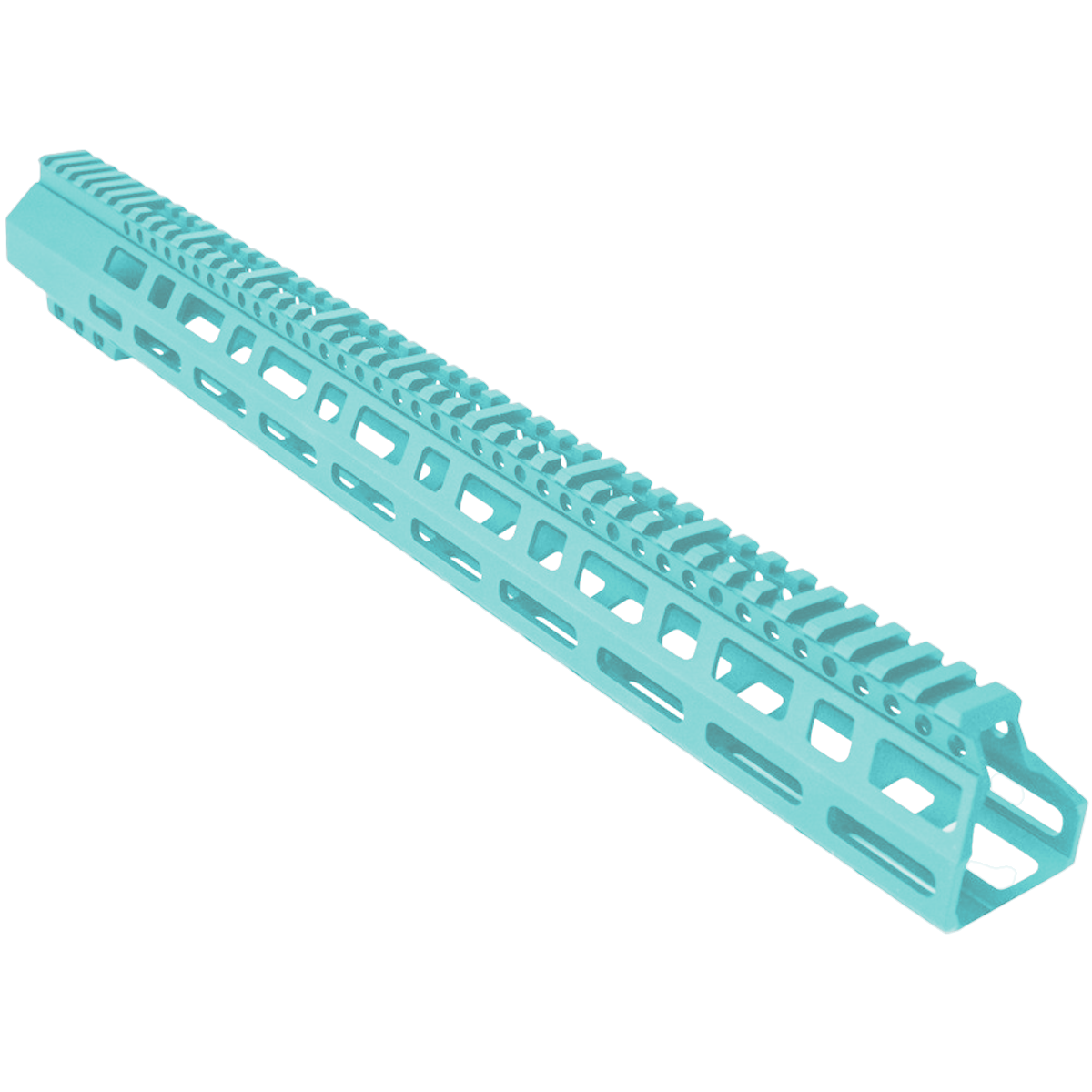AR-10 / LR-308 DPMS Style Low Profile Full Picatinny Top Rail MLOK 18" D-Cut Handguard Rail System - Robins Egg Blue