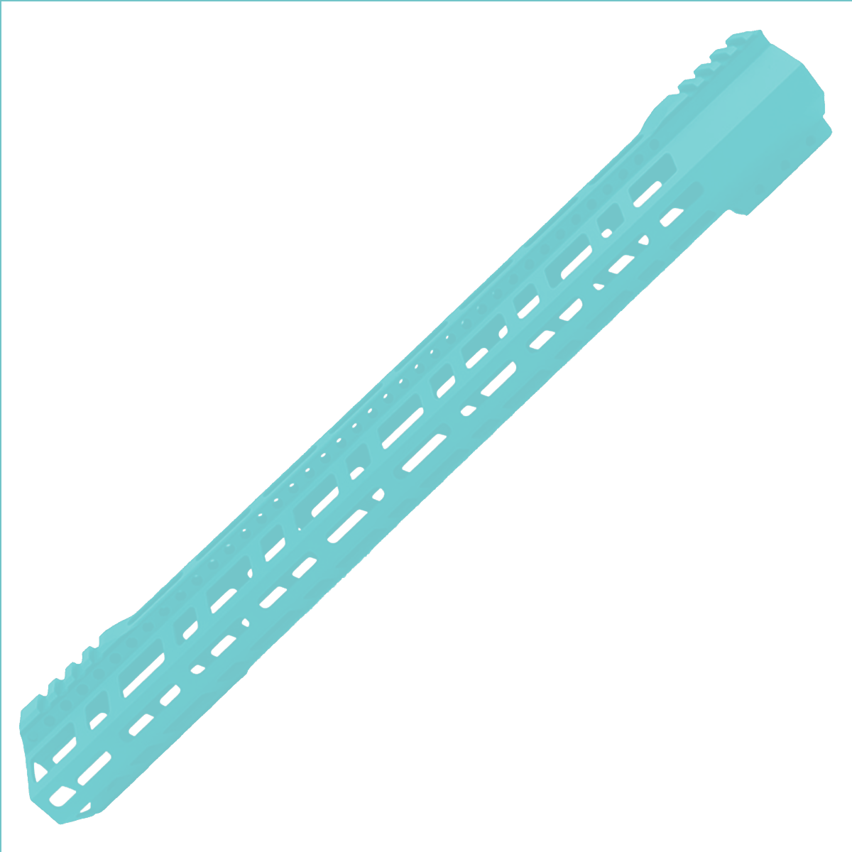 AR-10 / LR-308 DPMS Style Low Hybrid Cut MLOK 18" D-Cut Handguard Rail System - Robins Egg Blue