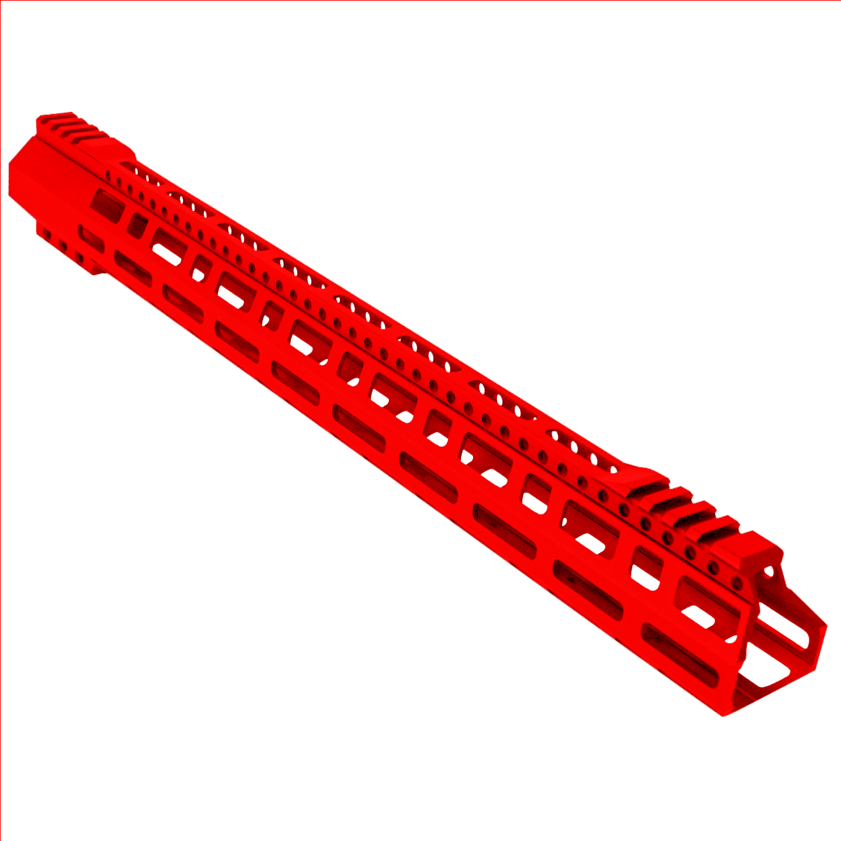 AR-10 / LR-308 DPMS Style Low Hybrid Cut MLOK 18" D-Cut Handguard Rail System - Red