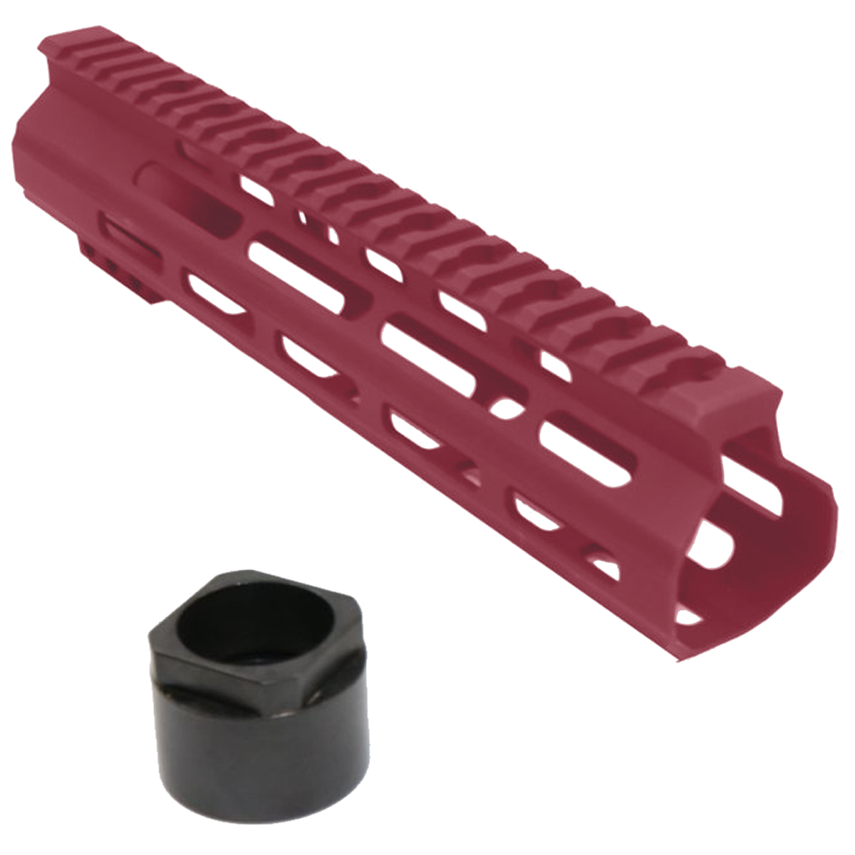 AR-15 Custom Ultra Slim MLOK Handguard 10" - Cerakote Cranberry Frost
