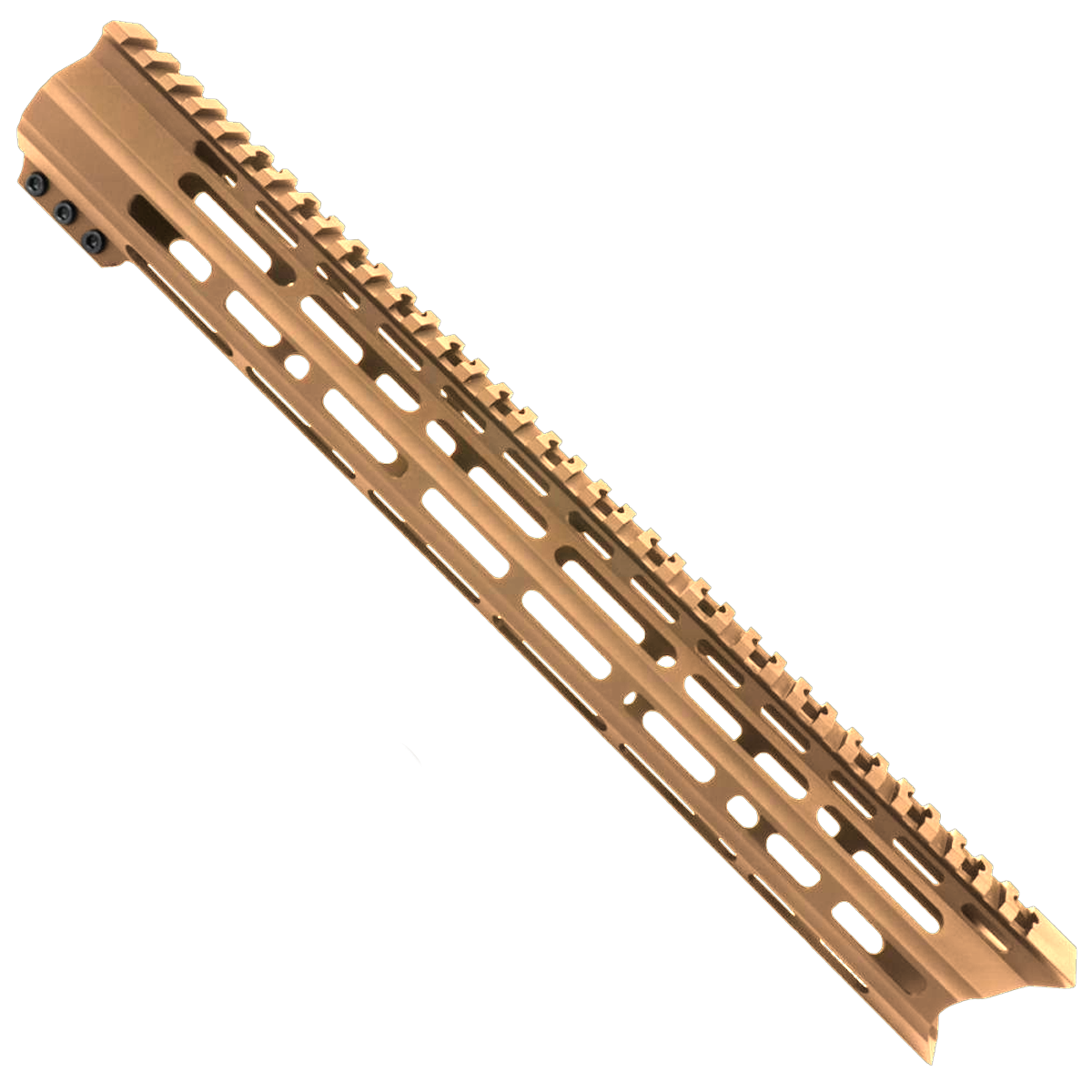 AR-15 Custom USA Made Super Slim M-LOK Free Float Handguard Front C-Cut 15" - Burnt Bronze