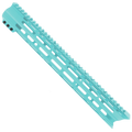 AR-15 Custom USA Made Super Slim M-LOK Free Float Handguard Front C-Cut 15" - Robins Egg Blue