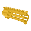 AR-15 Super Slim Free Float 5.5" M-LOK Full Picatinny Rail Handguard w/ Handstop- Gold
