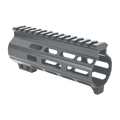 AR-15 Super Slim Free Float 5.5" M-LOK Full Picatinny Rail Handguard w/ Handstop- Tungsten Gray