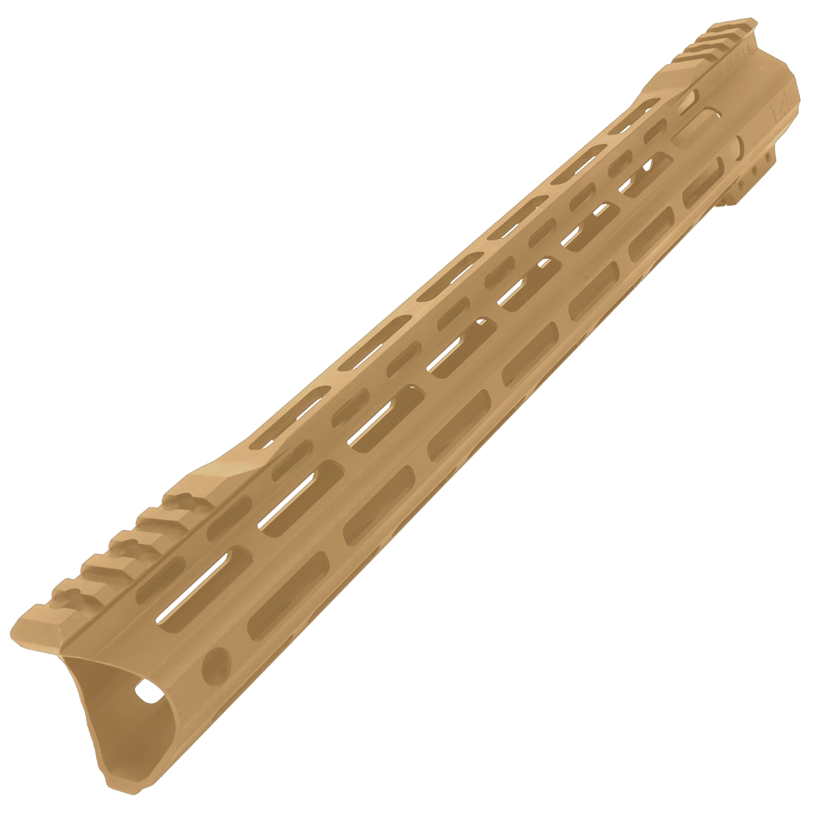 AR-15 Custom Hybrid Top Cut Super Slim MLOK Handguard 15" - Cerakote Burnt Bronze