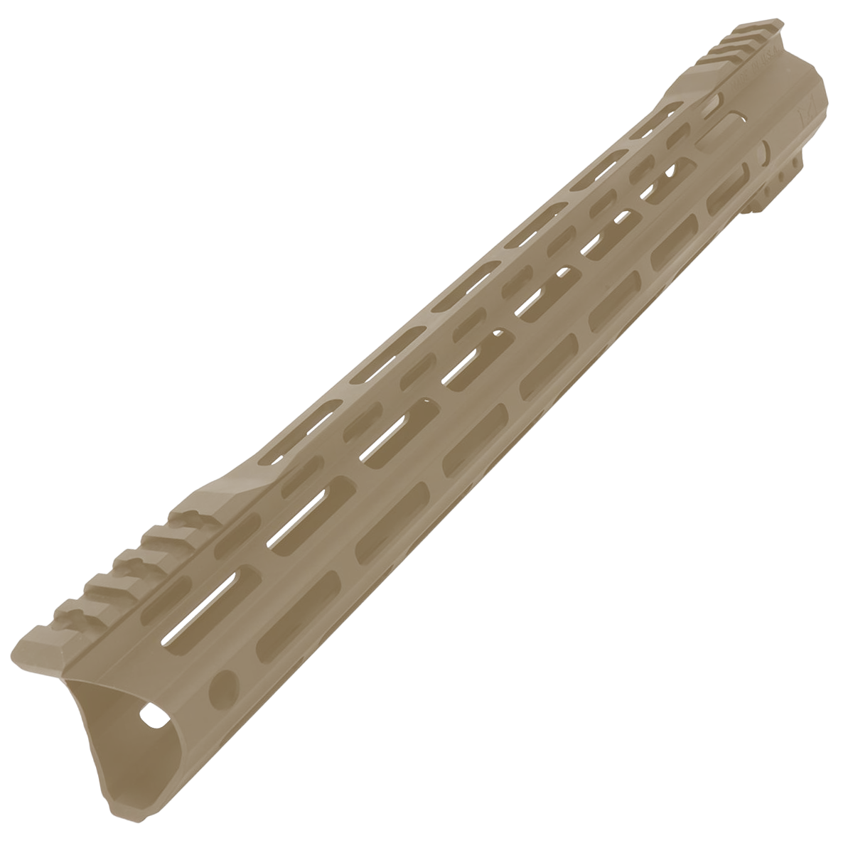 AR-15 Custom Hybrid Top Cut Super Slim MLOK Handguard 15" - Cerakote Flat Dark Earth