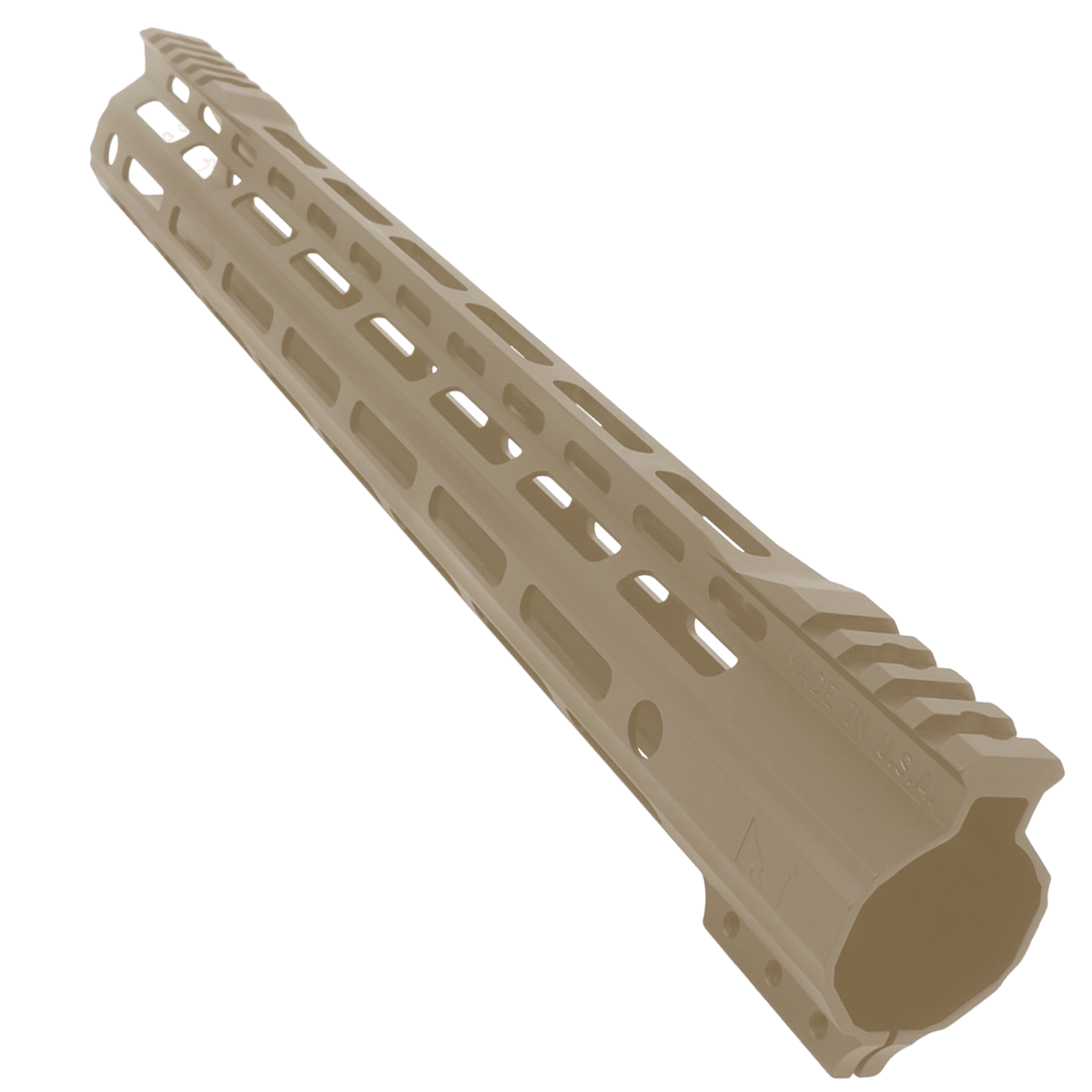 AR-15 Custom Hybrid Top Cut Super Slim MLOK Handguard 15" - Cerakote Flat Dark Earth