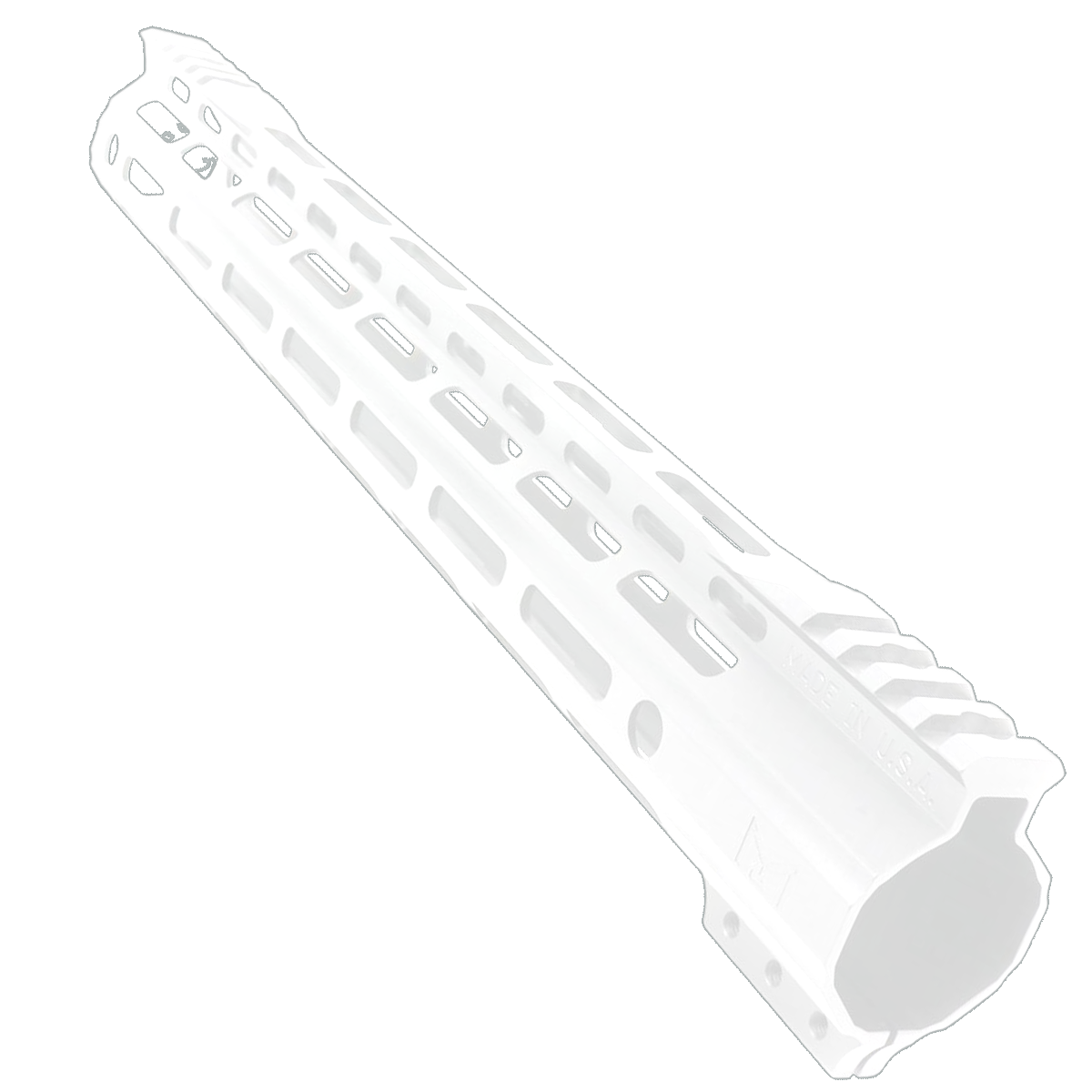AR-15 Custom Hybrid Top Cut Super Slim MLOK Handguard 15" - Cerakote Storm Trooper White