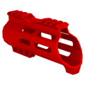 AR15 American Built Custom 5" Hybrid MLOK Handguard w/ Finger Stop-Red