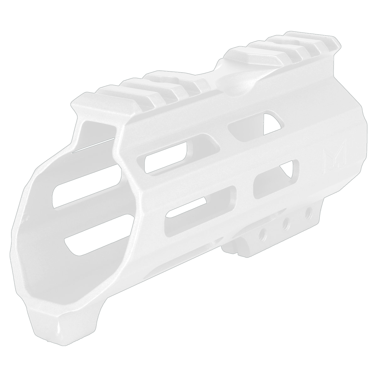 AR15 American Built Custom 5" Hybrid MLOK Handguard w/ Finger Stop- White