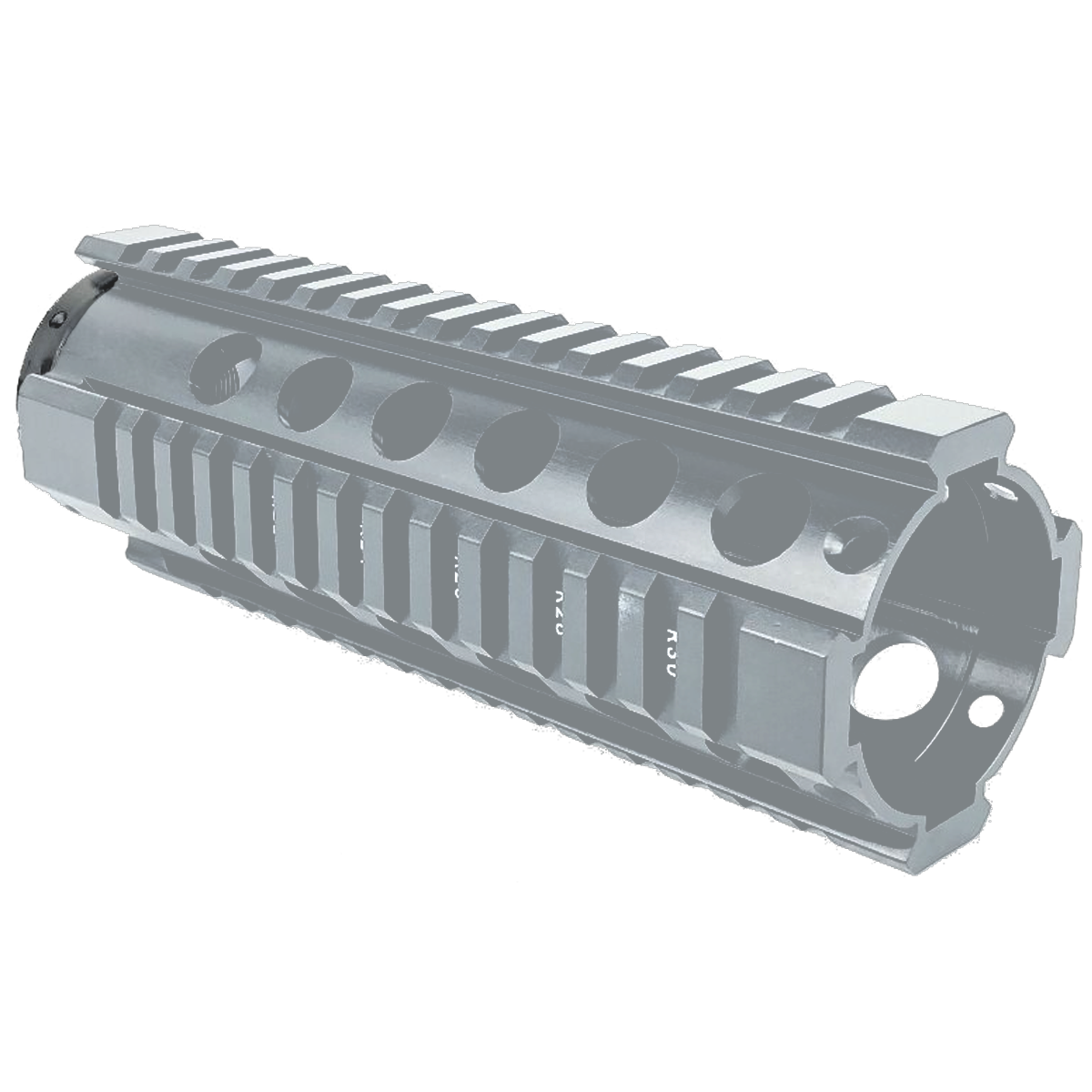 AR-15 Carbine Length 7" Free Float Quad Rail Handguard - Tungsten Gray