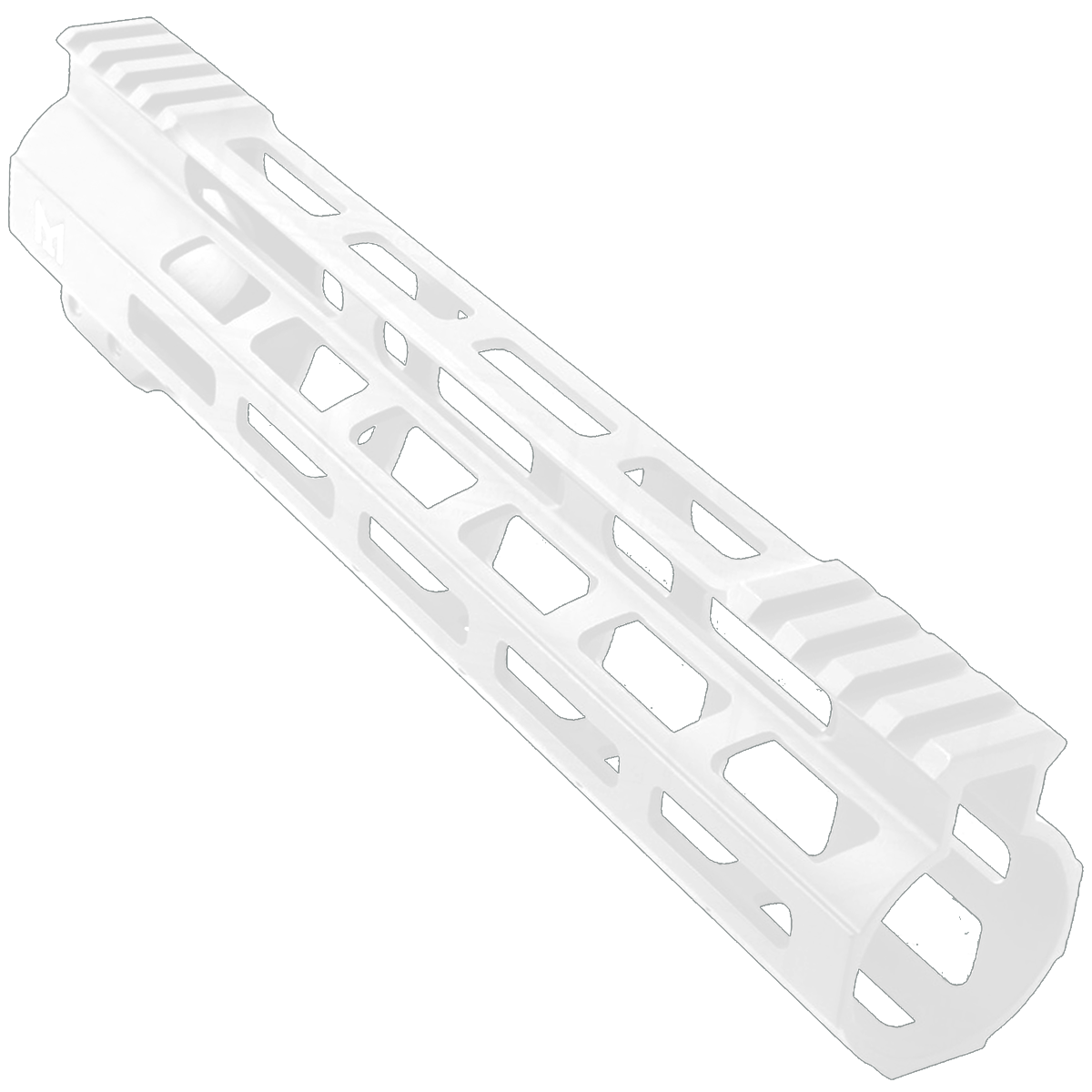 AR-15 M-Lok 10" Super Slim Free Float Hybrid Top Cut Handguard - Storm Trooper White