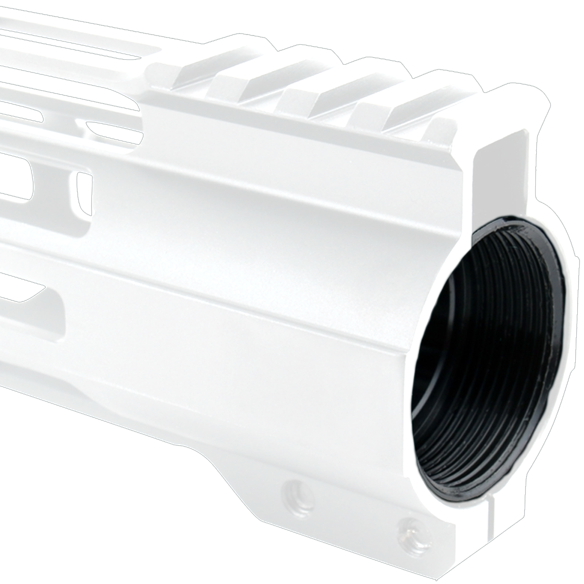 AR-15 M-Lok 10" Super Slim Free Float Hybrid Top Cut Handguard - Storm Trooper White