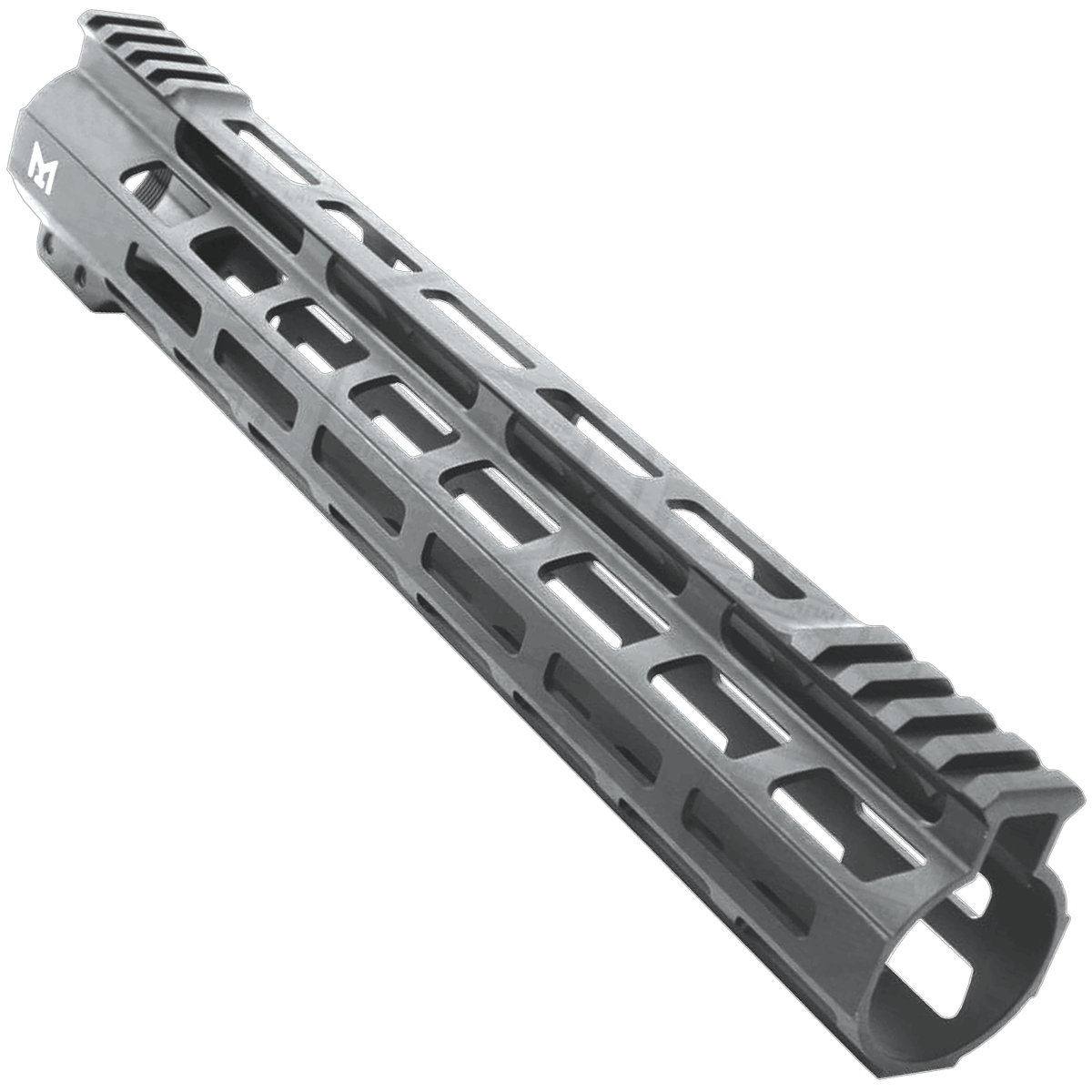 AR-15 M-Lok 12" Super Slim Free Float Hybrid Top Cut Handguard - Tungsten Gray