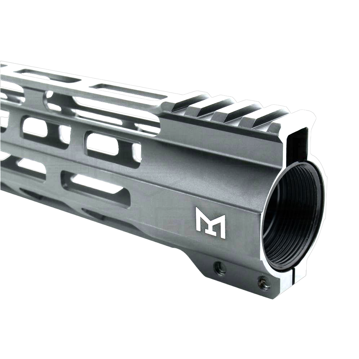 AR-15 M-Lok 12" Super Slim Free Float Hybrid Top Cut Handguard - Tungsten Gray