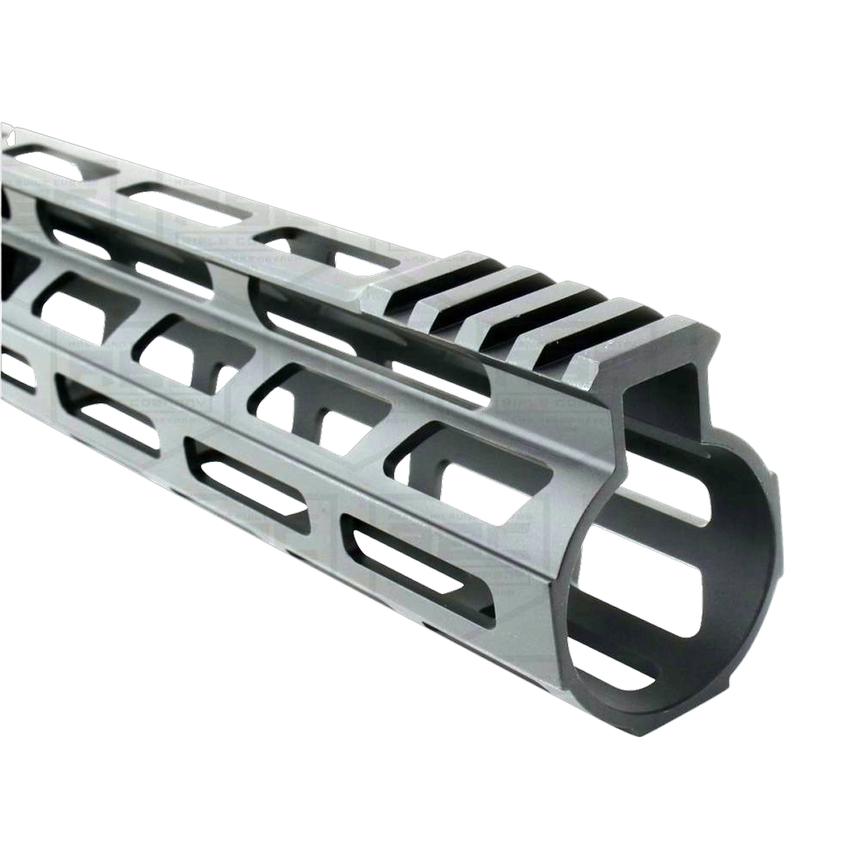AR-15 M-Lok 12" Super Slim Free Float Hybrid Top Cut Handguard - Tungsten Gray