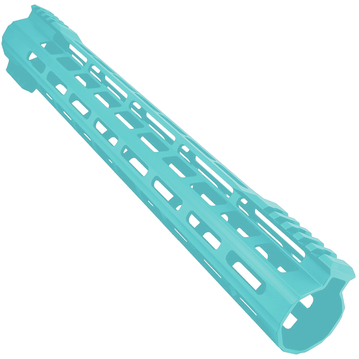 AR-15 M-Lok 15" Super Slim Free Float Hybrid Top Cut Handguard - Cerakote Robins Egg Blue