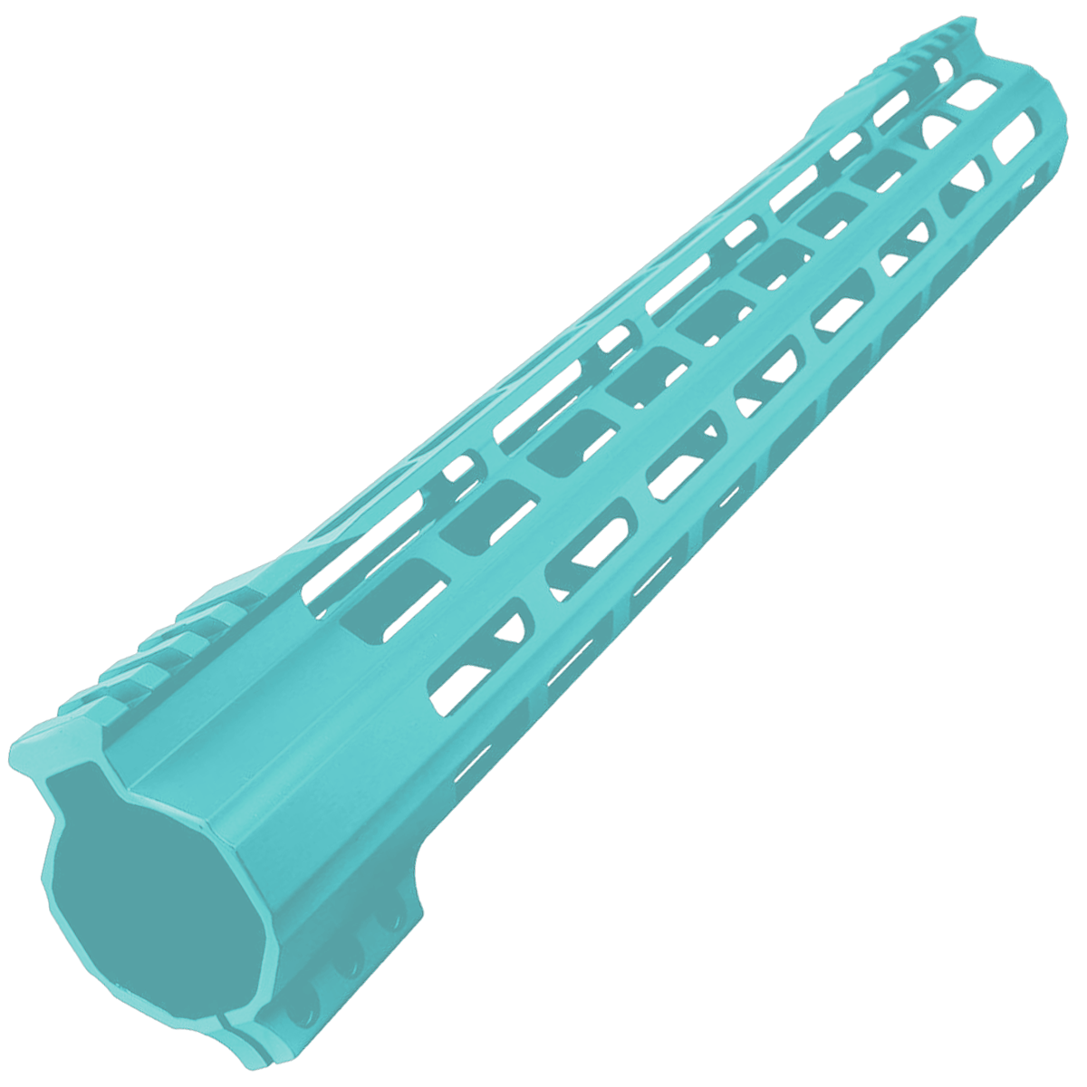 AR-15 M-Lok 15" Super Slim Free Float Hybrid Top Cut Handguard - Cerakote Robins Egg Blue