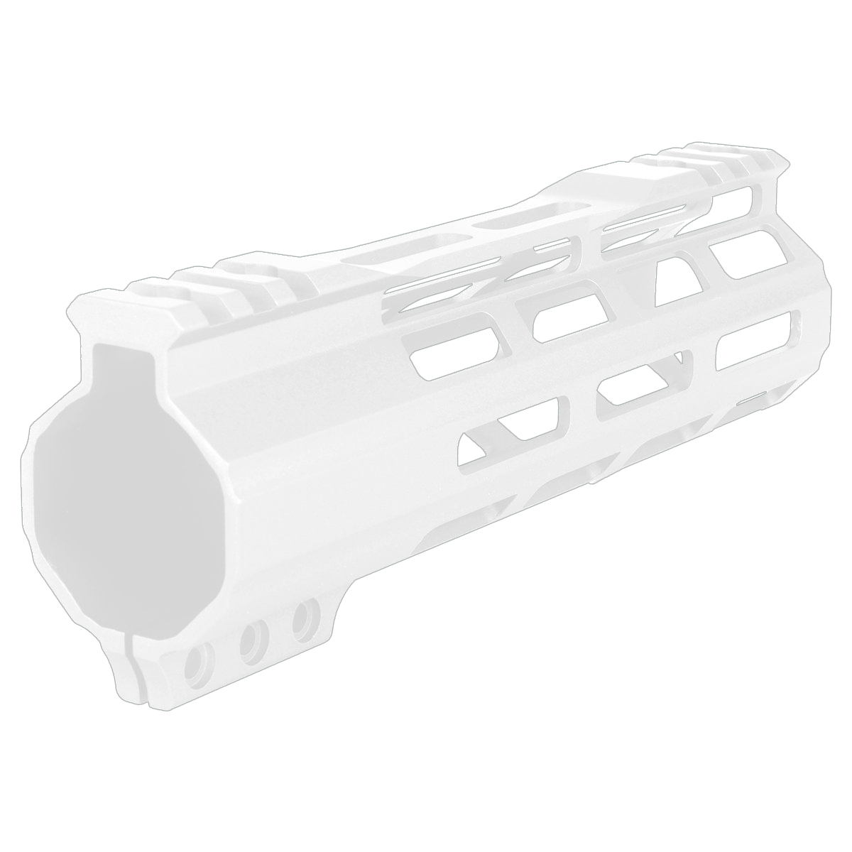 AR-15 M-Lok 7" Super Slim Free Float Hybrid Top Cut Handguard-Cerakote White