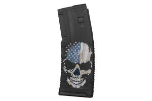 BLACK RAIN LASER ETCHED MAGAZINES 30RD SKULL W/FLAG