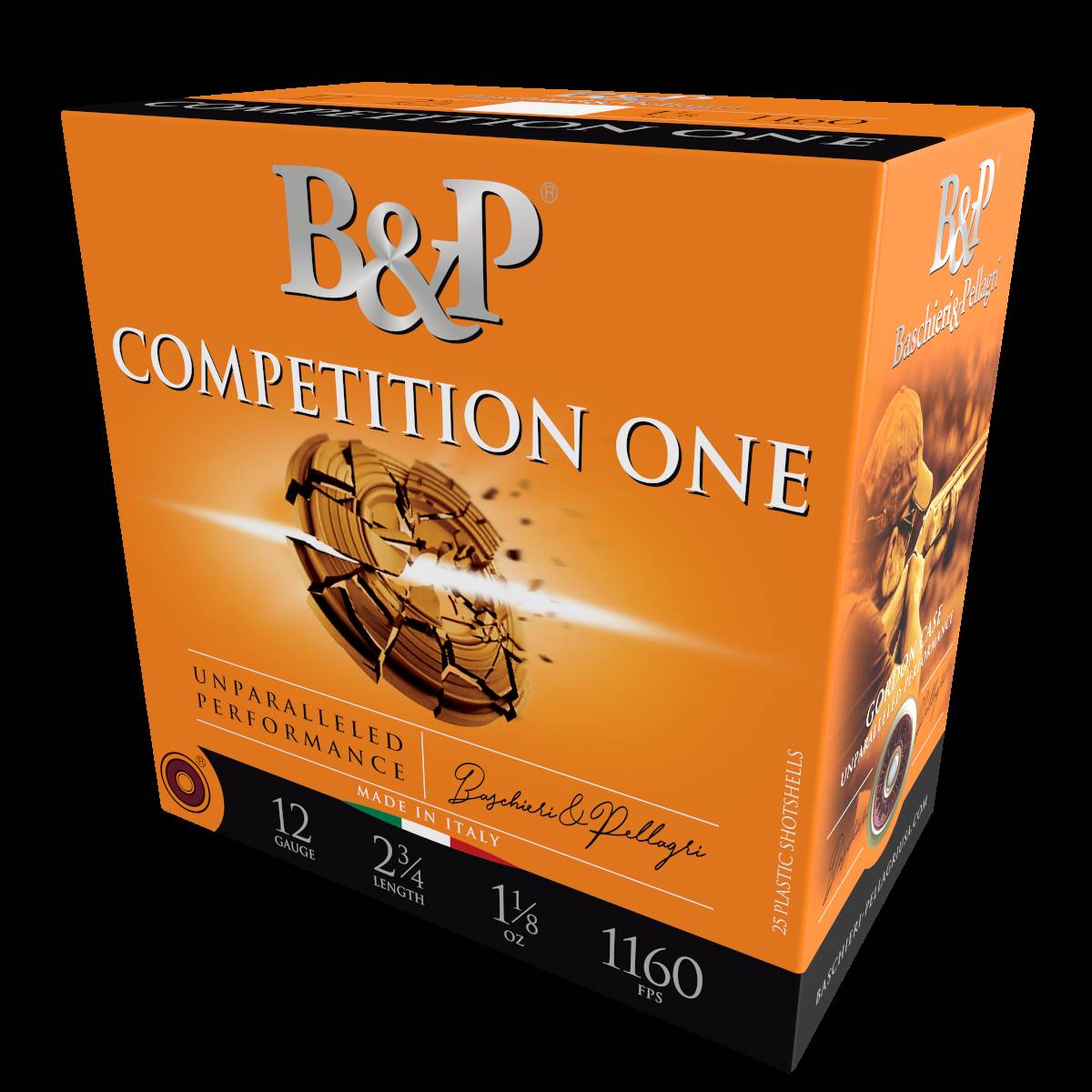B&P COMPETITION 1 AMMO 12GA 2 3/4" 1 1/8OZ #9 1160FPS 25RD (10 BOX CASE)