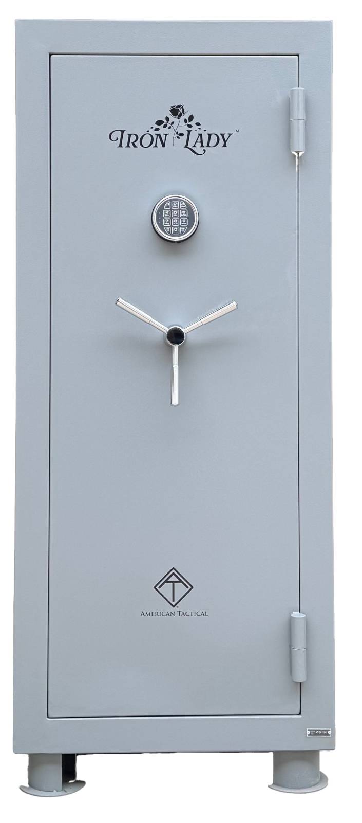 ATI IRON LADY MODEL M HOME SAFE 59"X26"X20" ELECTRONIC PANEL DBL FIRELINER FP 1200 GREY 24 GUN