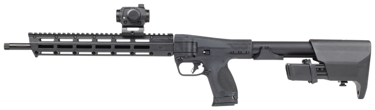 SMITH & WESSON M&P FPC CRMSN TRACE 16.25" THRD MLOK O.R. 1-17RD & 2-23RD MAGS CARRY BAG INCLUDED