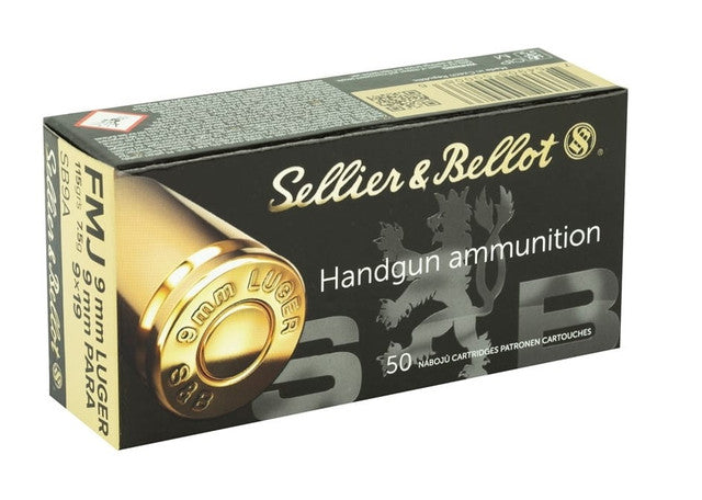 SELLIER & BELLOT 9MM 115G FMJ 50RD BOX 20 BOXES PER CASE
