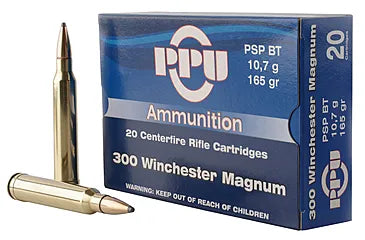 PPU 300 WIN MAG 165GR PSP BT 20RD BOX 10 BOXES PER CASE