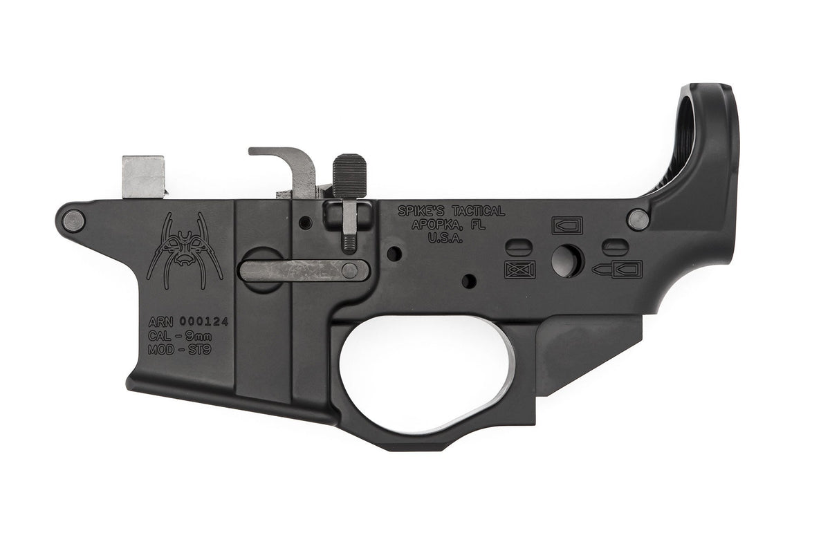 SPIKES TACT LWR REC 9MM SPIDER LOGO