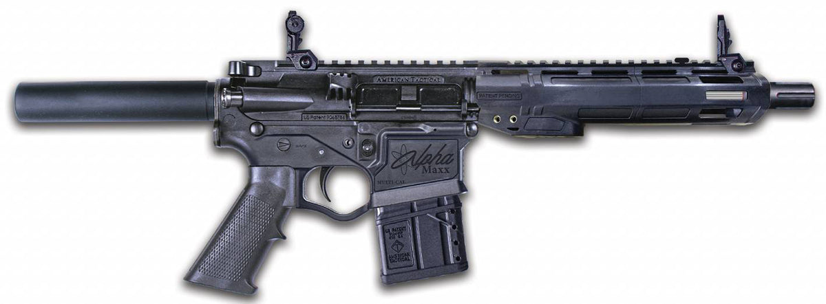 ATI ALPHA MAXX HGA 410 PISTOL 8.75" W/9" POLY MLOK & FLIP UP SIGHTS 5 RD
