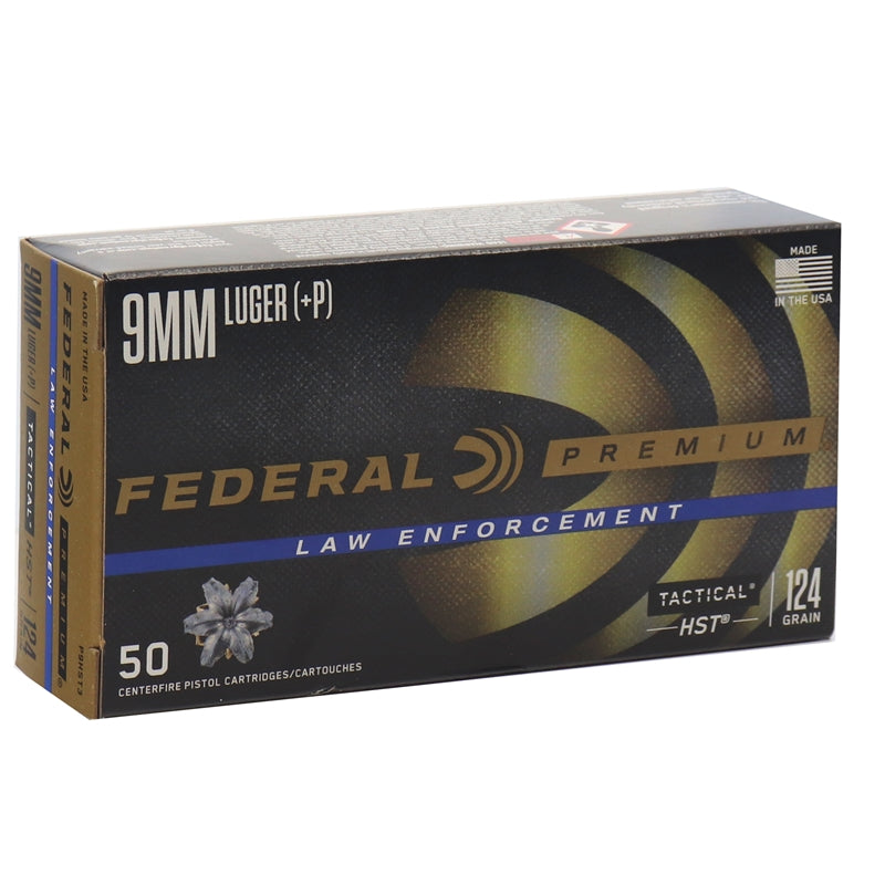FEDERAL PREM 9MM+P 124GR HST 50RD BX 1000RD CASE