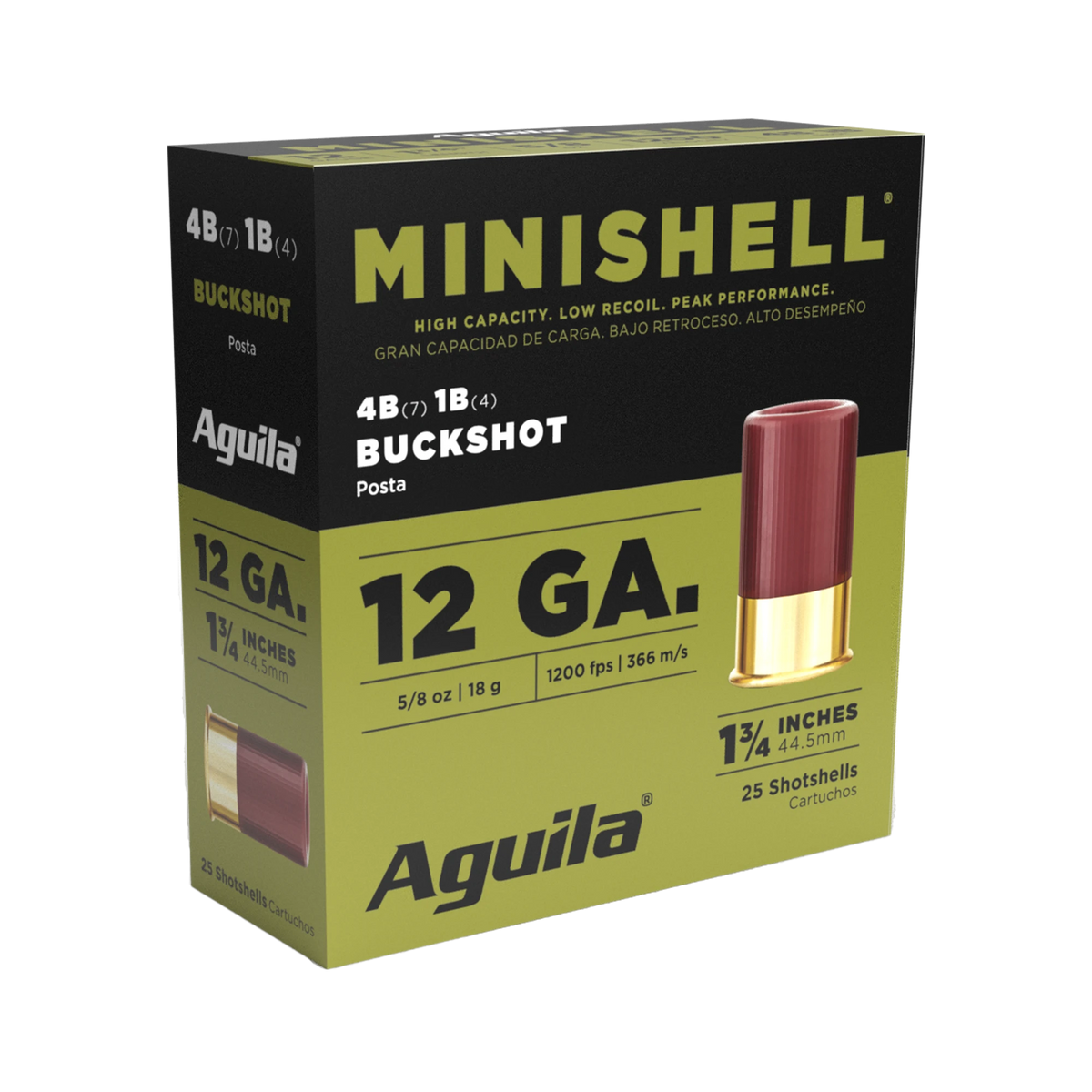 AGUILA 12GA MINI SHELL 1 3/4" 5/8 OZ BUCK 25RD BX 10 BOXES PER CS