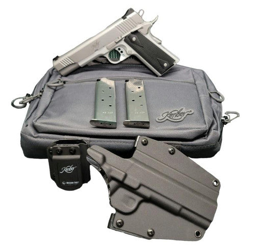 KIMBER 1911 CUSTOM LW BUNDLE 45ACP STS 3-7RD MAGS, MFT HLSTR, MFT MAG HLSTR, RANGE BAG