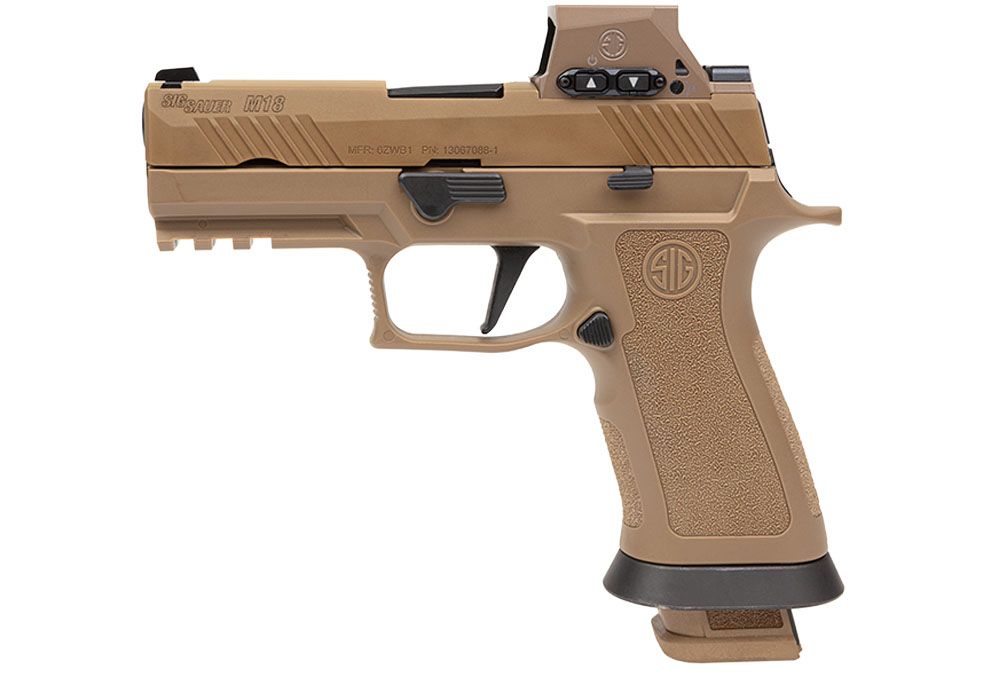 SIG SAUER M18 X-SERIES RX 9MM PSTL TAN X-CRY GRIP 3-21RD ROMEOM17 OPTIC
