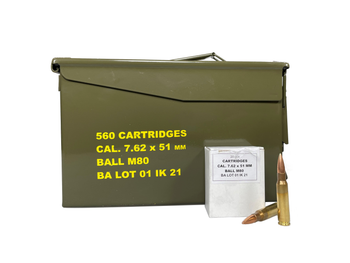 IGMAN 7.62 X 51 MM M80 147GR 560RD CAN 28 BOXES PER CAN