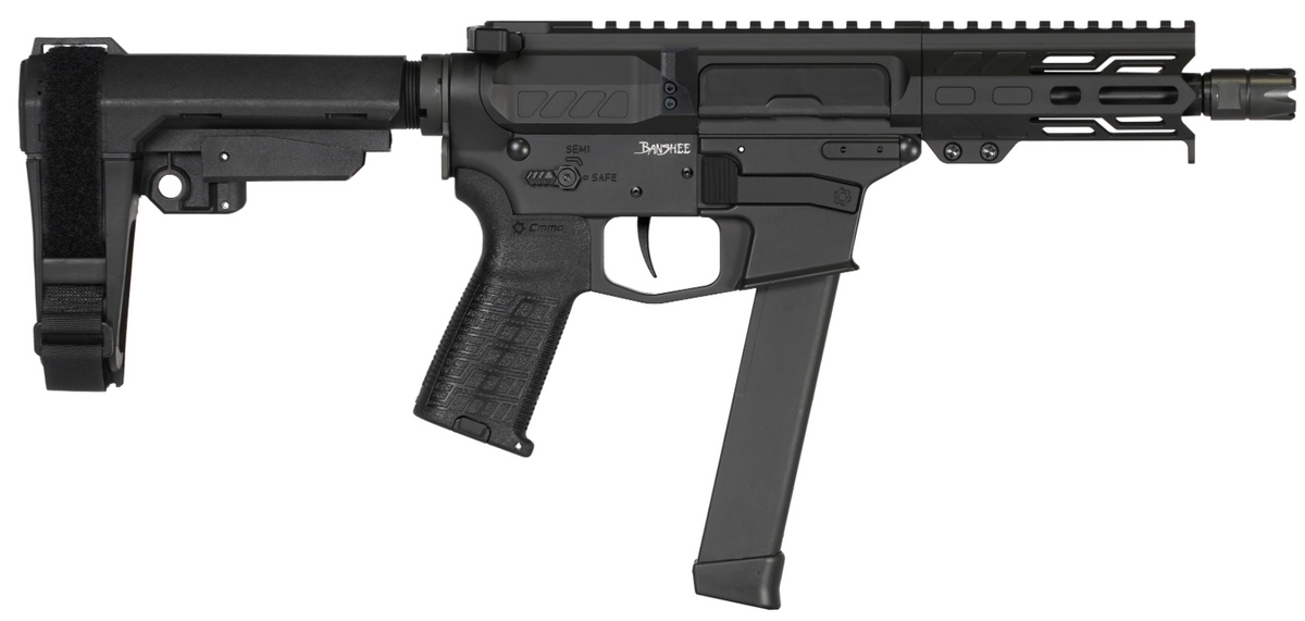 CMMG PISTOL, BANSHEE, MKGS, 9MM, 5", ARMOR BLK W/ADJ RIP BRACE