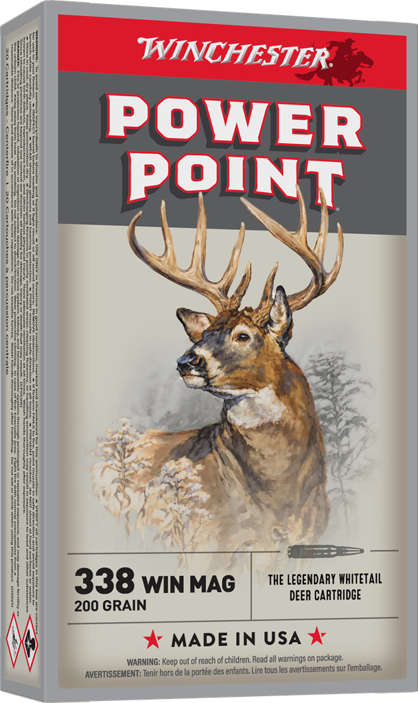 WINCHESTER SUPER X POWER POINT 338 WIN MAG 200GR PP 20RD BX 200RD CASE