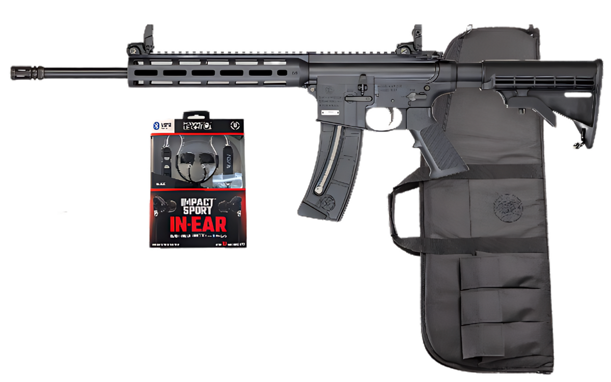 SMITH & WESSON M&P15-22 SPORT BUNDLE 22LR 16.5" 1-25RD W/ HWRD LEIGHT EAR BUDS