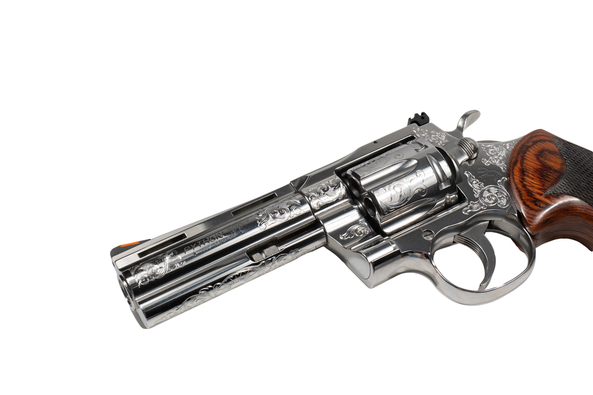 COLT CNC PYTHON DEEP ENGRAVED 357 MAGNUM 4.25" ROSEWOOD/PEARL GRIP
