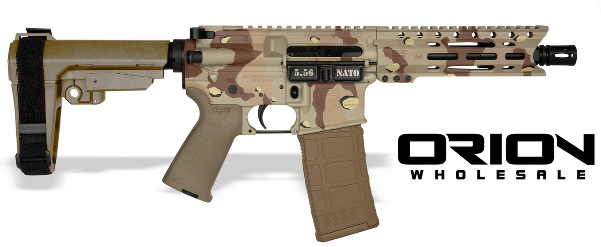 DIAMONDBACK DB15 5.56 CHOCOLATE CHIP 7" PISTOL 6" M-LOK RAIL W/SBA3 BRACE ORION EXCLUSIVE
