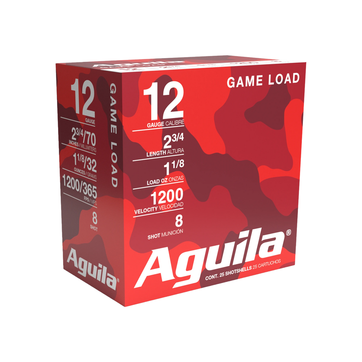 AGUILA 12GA 2 3/4" 1-1/8OZ #8 25RD BX 10 BXS PER CS