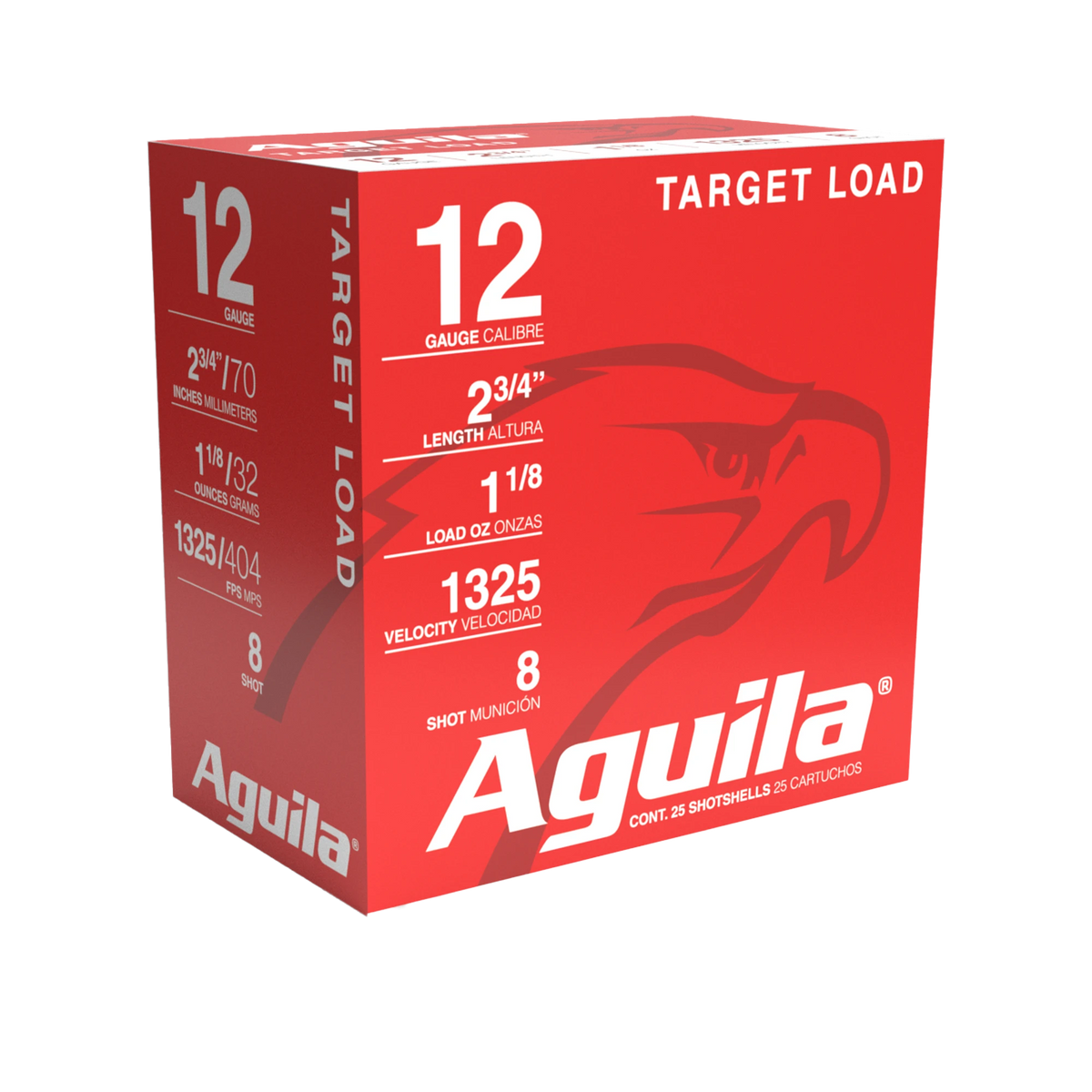 AGUILA 12G 2 3/4" 1-1/8 HV #8 25RD BX 10 BXS PER CS