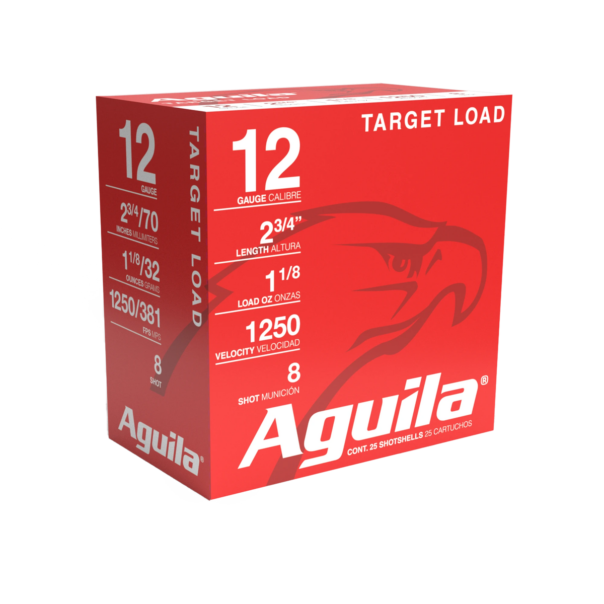 AGUILA 12G 2 3/4" 1 1/8 HDC #8 25RD BX 10 BXS PER CS