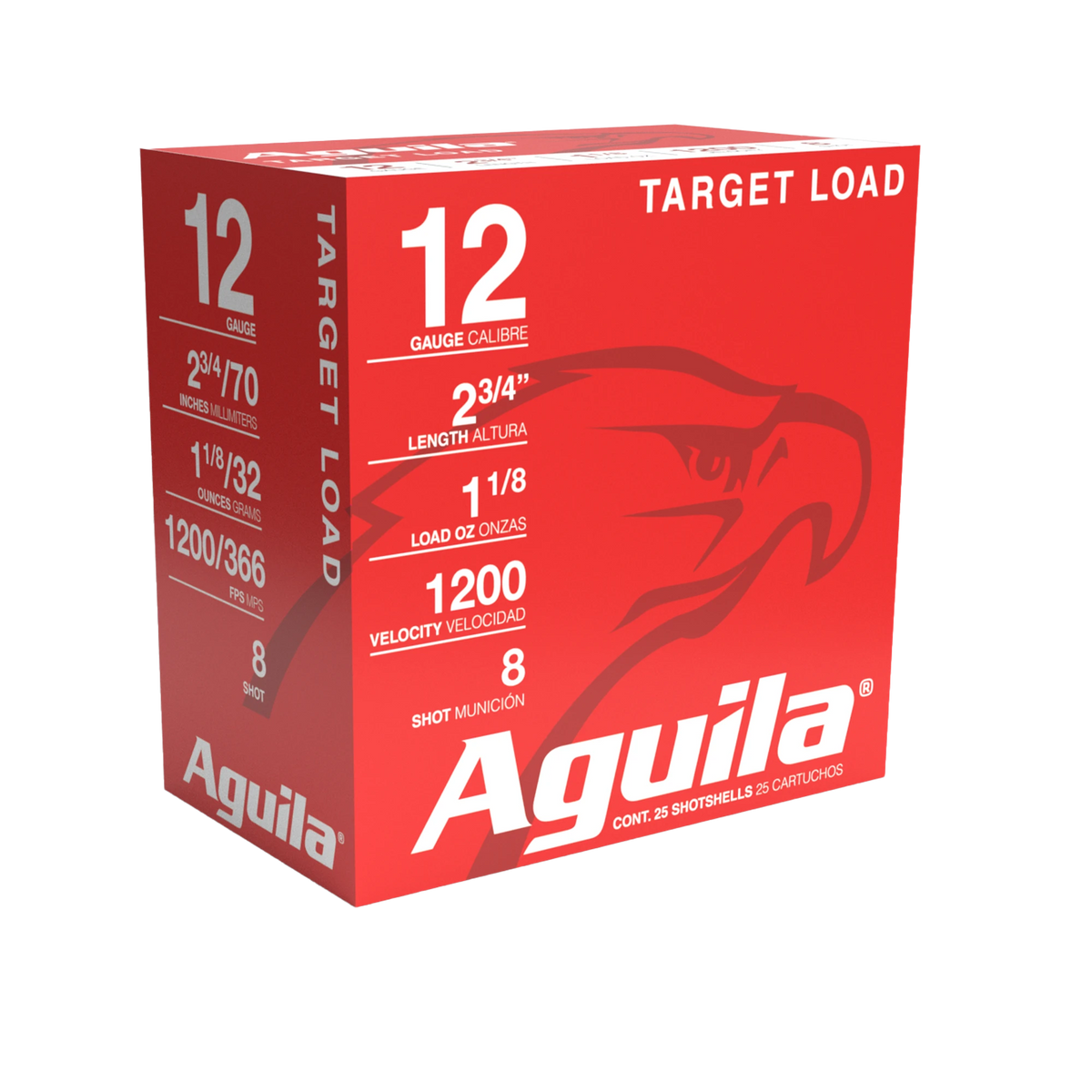 AGUILA 12G 2 3/4" 1 1/8 HV #8 25RD BX 10 BXS PER CS