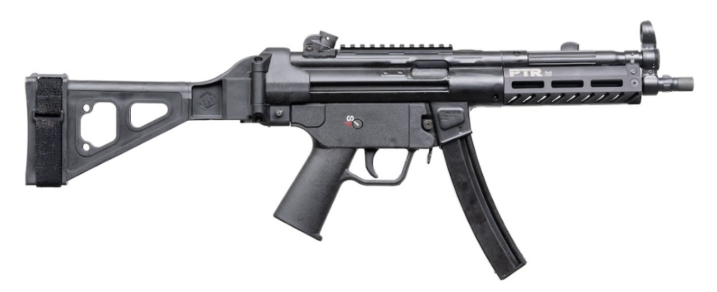 PTR 9MM PISTOL BLK 9CT-BR W/BRACE 8.86"BRRL M-LOK HANDGUARD