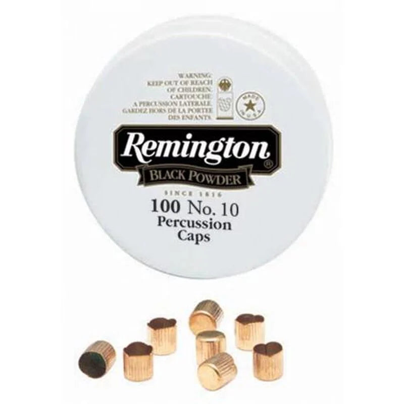 REMINGTON PERCUSSION CAP #10 100/TIN 100 RD/BX 50 BX/CS