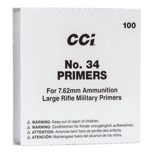 CCI PRIMER NO.34 NATO 100 RD/BX 10BX/BRICK 50 BX/CS (BRICK)